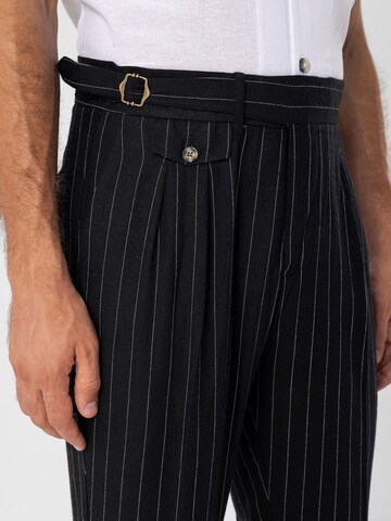 Antioch Tapered Pleat-front trousers in Black