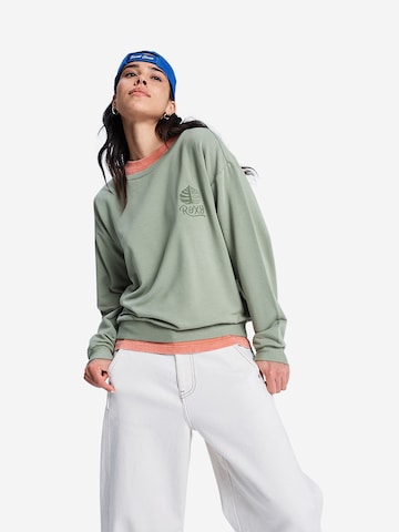 ROXY Sweatshirt 'Surfing By Moonlight' in Grün: Vorderseite