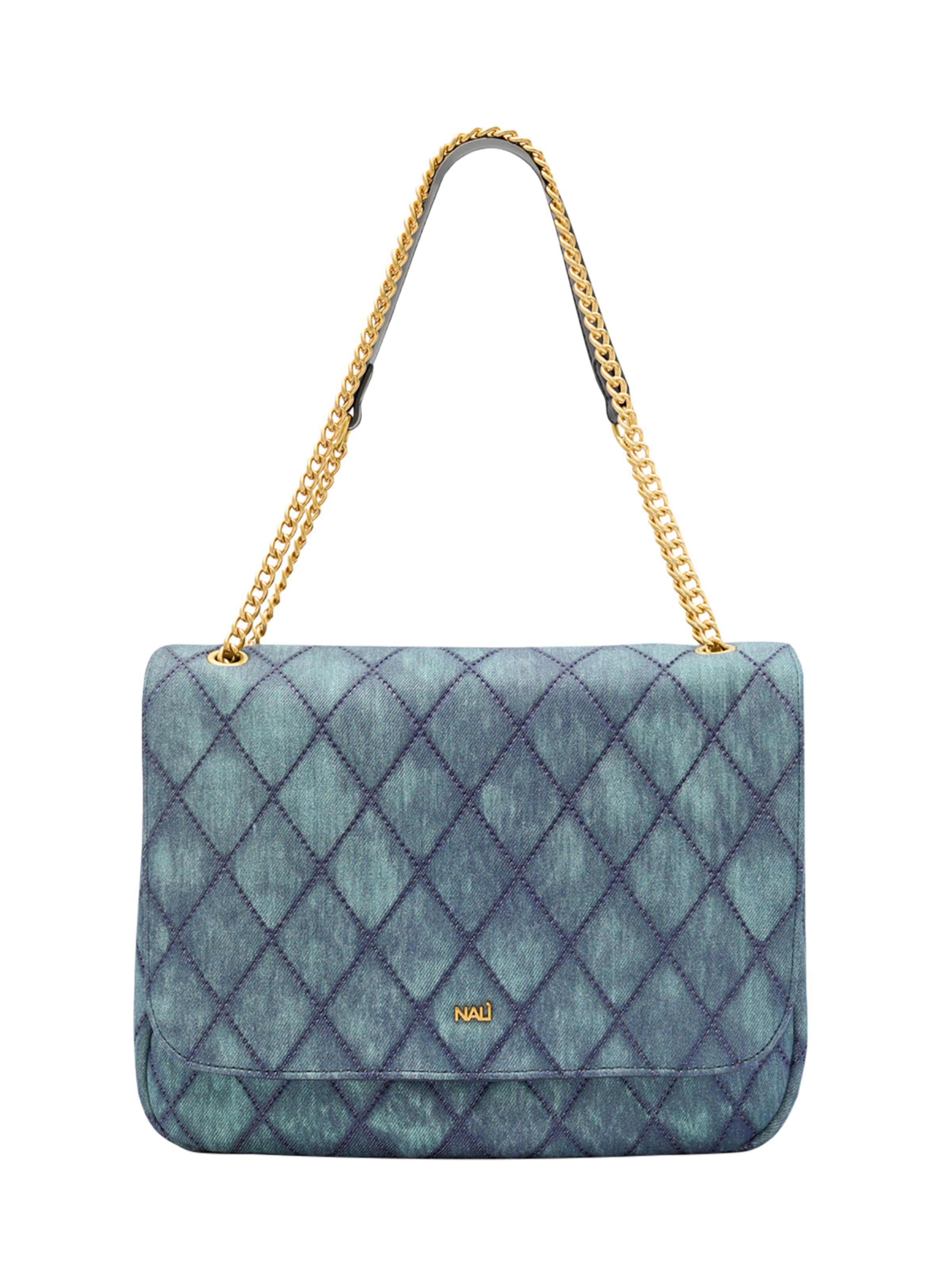 Borsa a spalla di NALì in blu: frontale