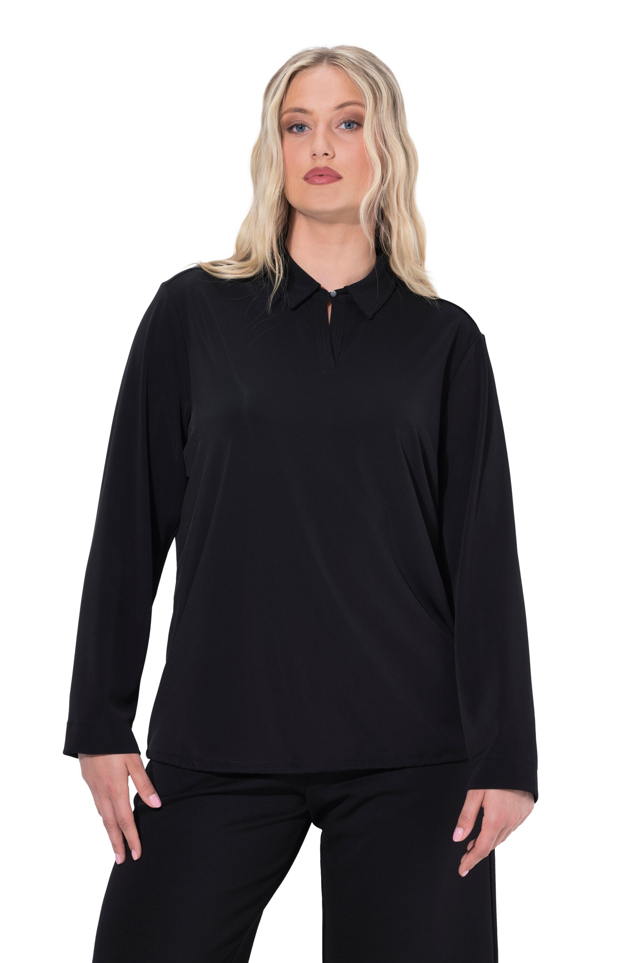Ulla Popken Blouse in Zwart: voorkant