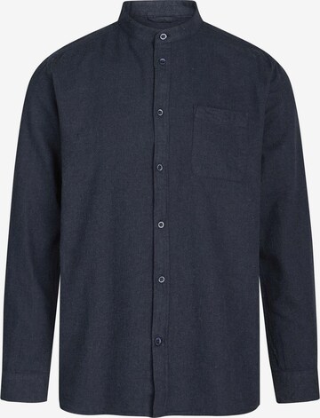 KnowledgeCotton Apparel Button Up Shirt in Blue: front