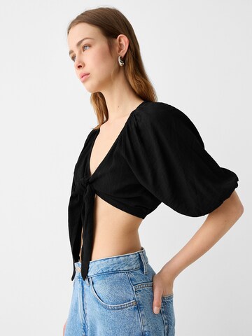 Bershka Blúz - fekete