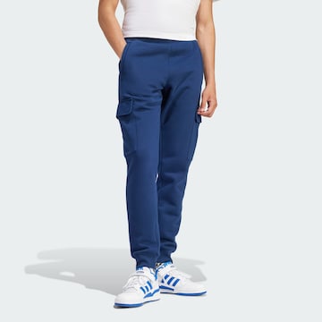 ADIDAS ORIGINALS Tapered Cargo Pants 'Trefoil Essentials' in Blue: front