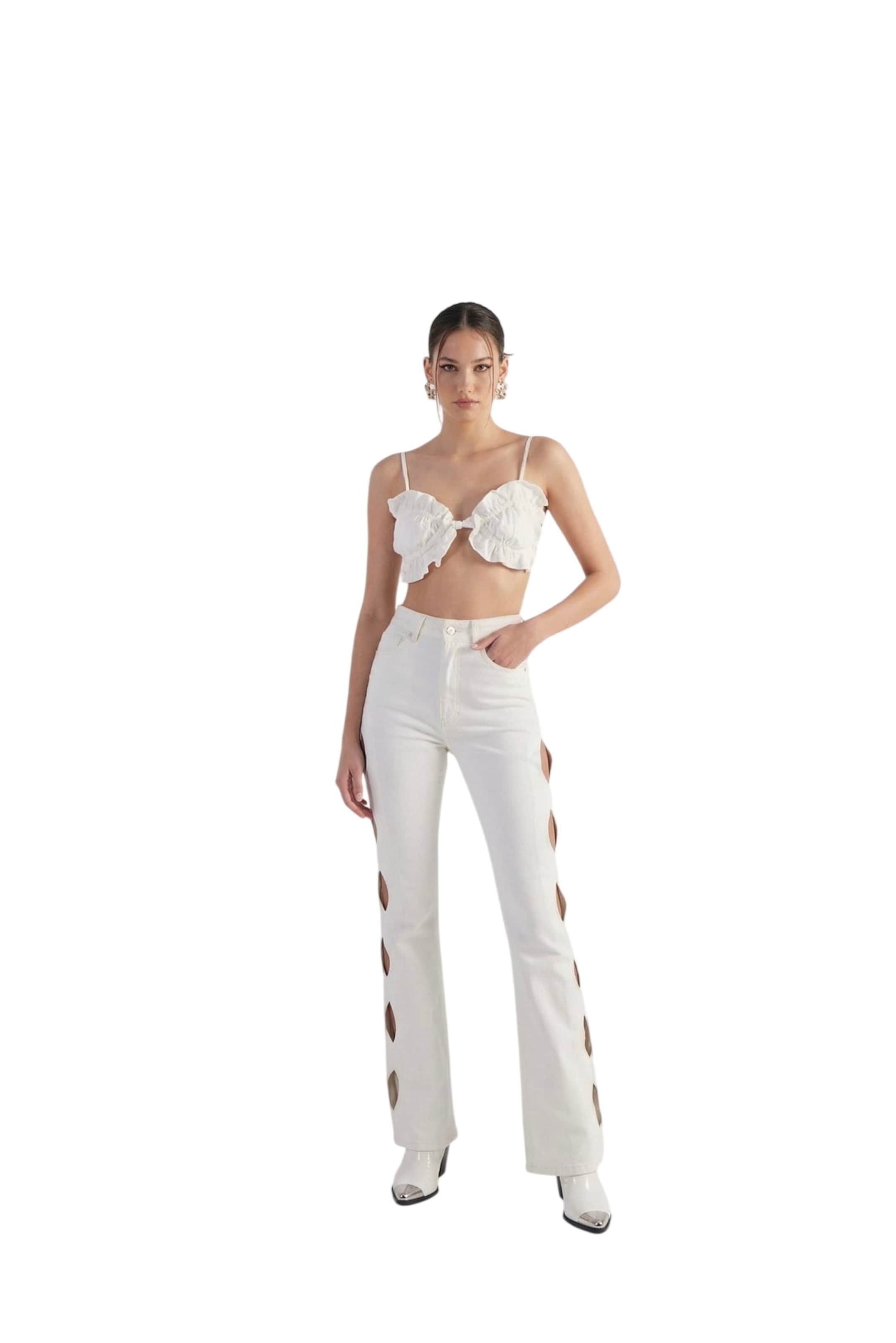 HOLLY LOLLY Flared Jeans in Weiß