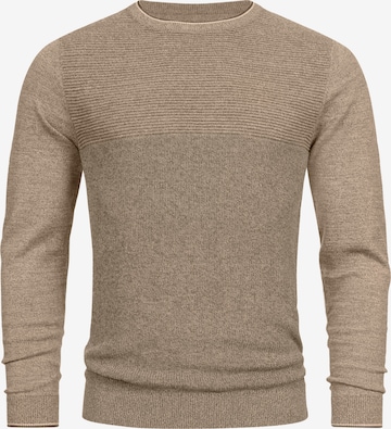 INDICODE JEANS Sweater 'Reign' in Brown: front