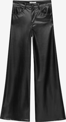 Pull&Bear Regular Pants in Black: front