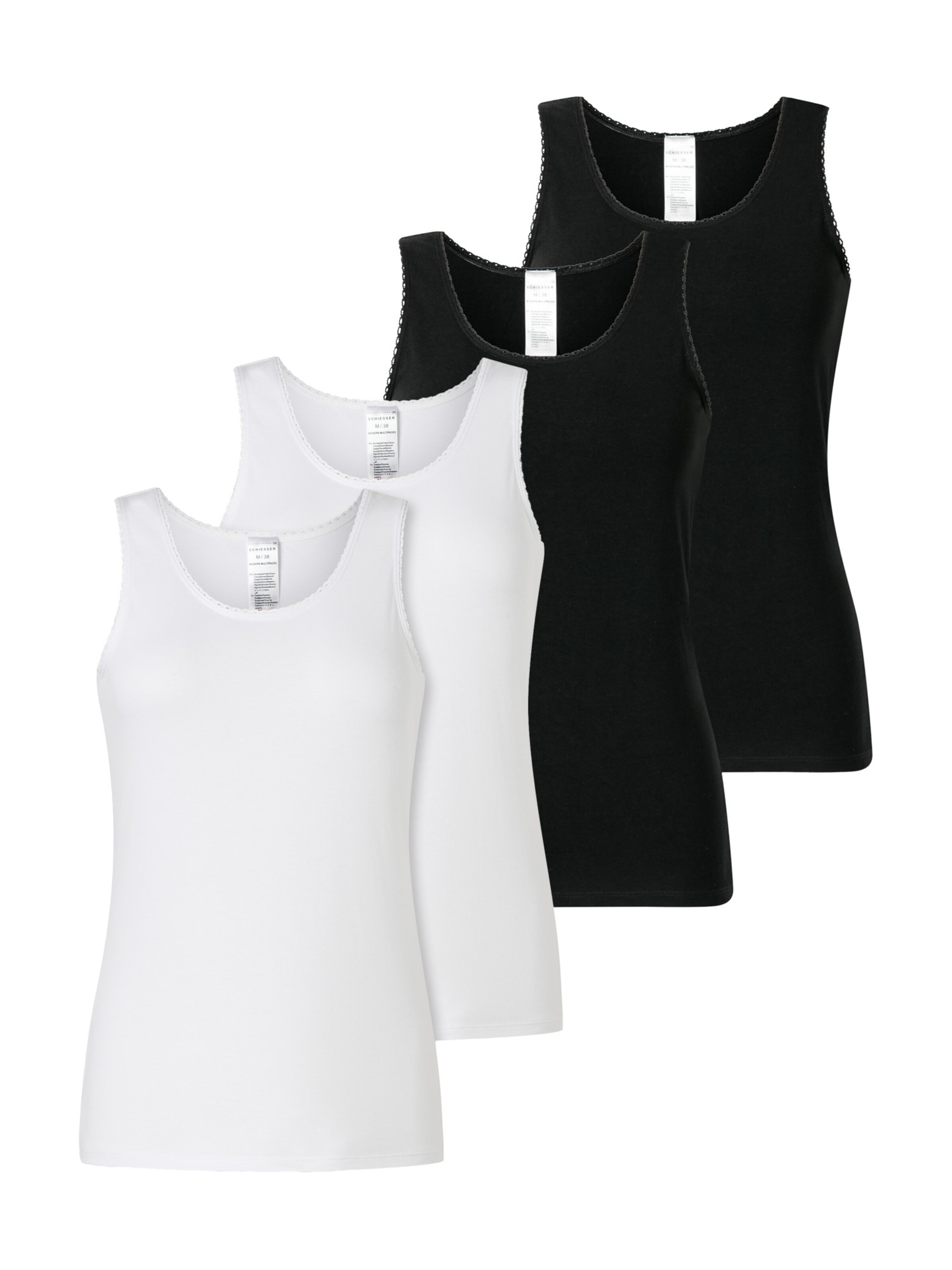SCHIESSER Unterhemd ' Modern Multipacks ' in Schwarz: Vorderseite