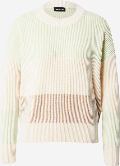 TAIFUN Pullover in beige / creme / pastellgrün, Produktansicht