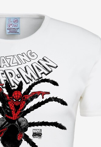 LOGOSHIRT T-Shirt 'Spider-Man Birth' in Weiß