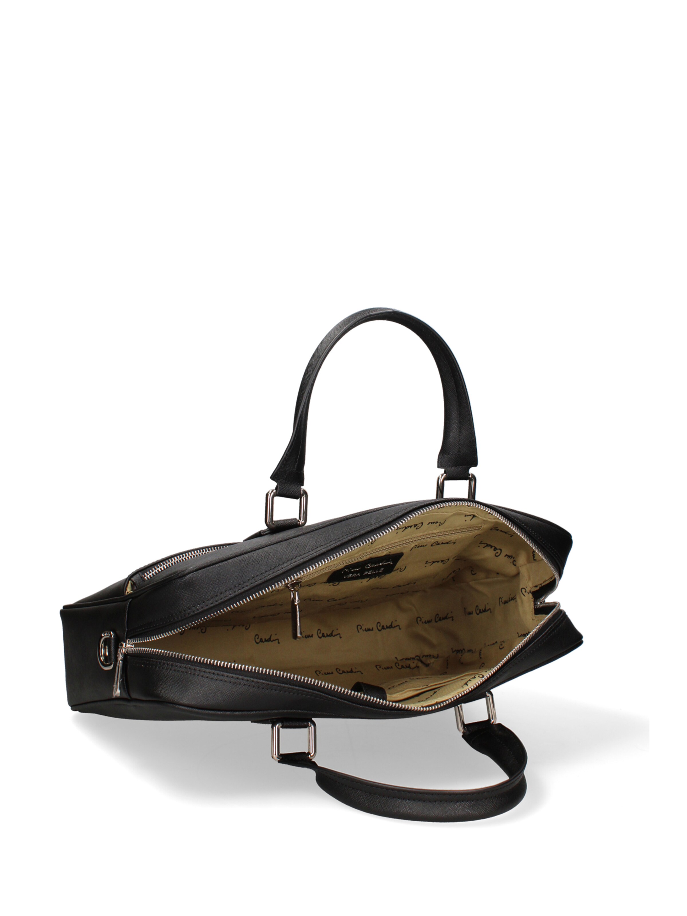 Valigetta ventiquattrore 'Borsa da Lavoro Pierre Cardin Vera Pelle con Zip' di PIERRE CARDIN in nero