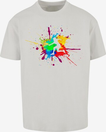 Merchcode Shirt 'Color Splash Player' in Grijs: voorkant