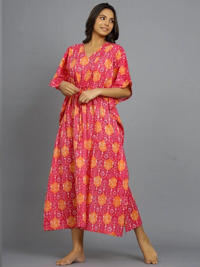 PfauGermany Oversizekleid 'KAFTAN Free Size Brustumfang – 170 cm . Länge 130 cm'‌ in neonpink, Produktansicht