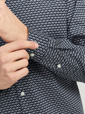 JACK & JONES Slim fit Button Up Shirt 'JPRBLABlackpool' in Blue