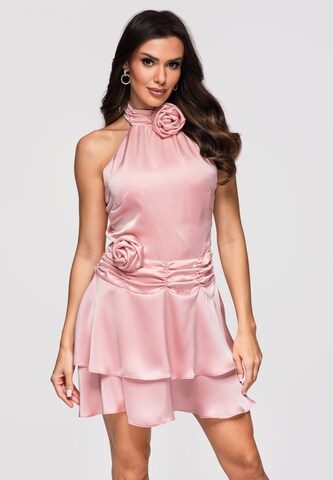 Ombre Cocktailjurk in Roze: voorkant