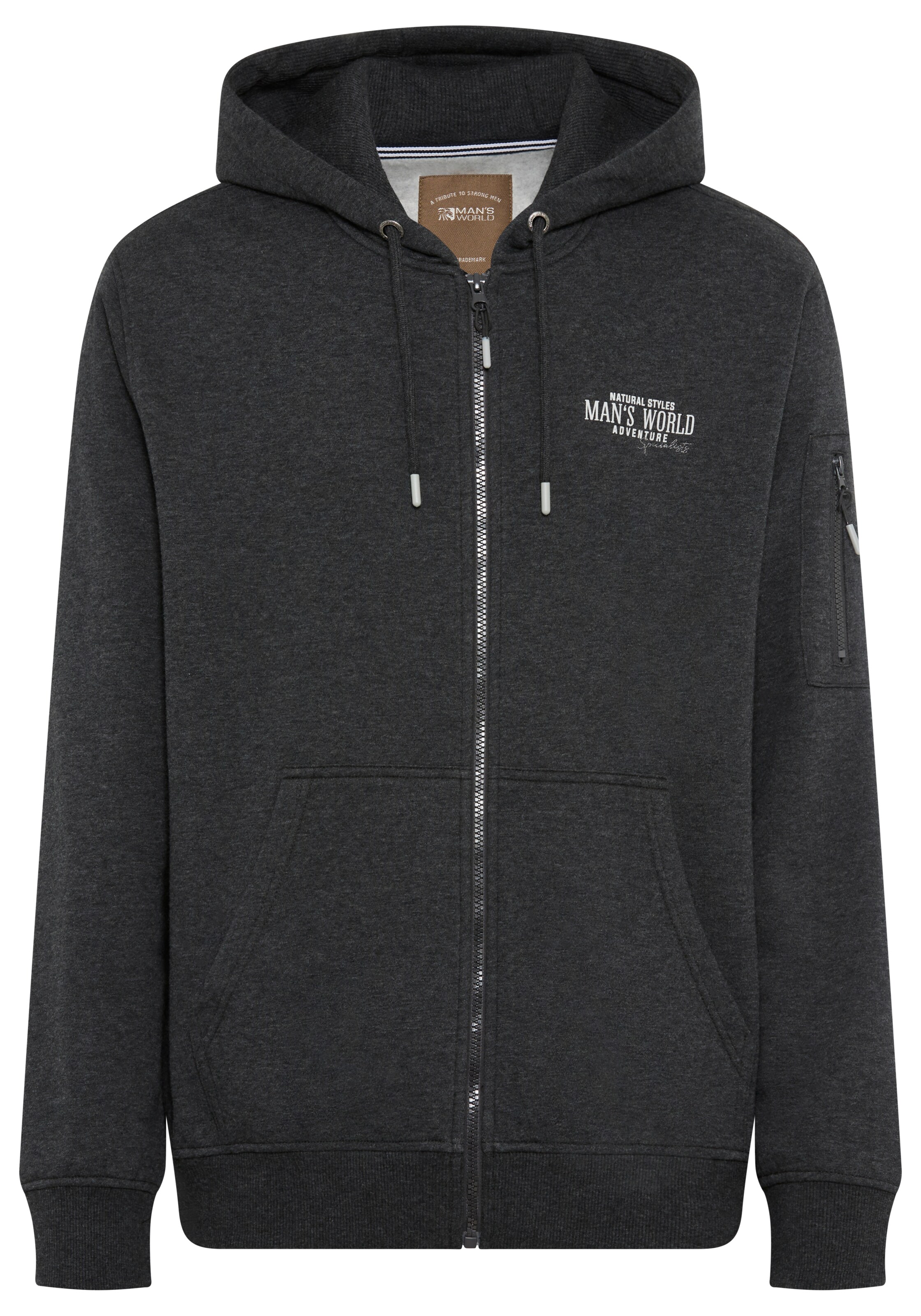 Man's World Sweatjacke in Grau: Vorderseite