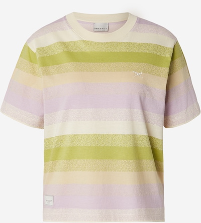 Marškinėliai 'Pixi Stripe' iš Iriedaily, spalva – smėlio spalva / kremo / kivių spalva / alyvinė spalva, Prekių apžvalga