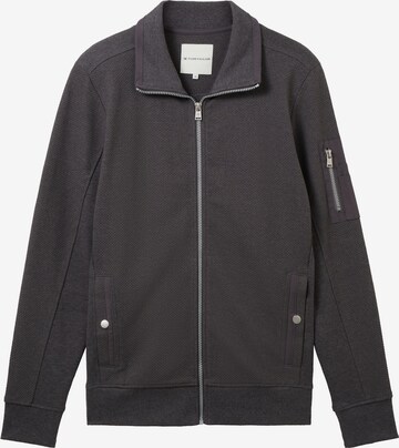 TOM TAILOR Sweat jacket in Grey: front
