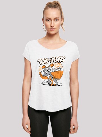 F4NT4STIC Shirt 'Tom and Jerry TV Serie Play Baseball' in Wit: voorkant