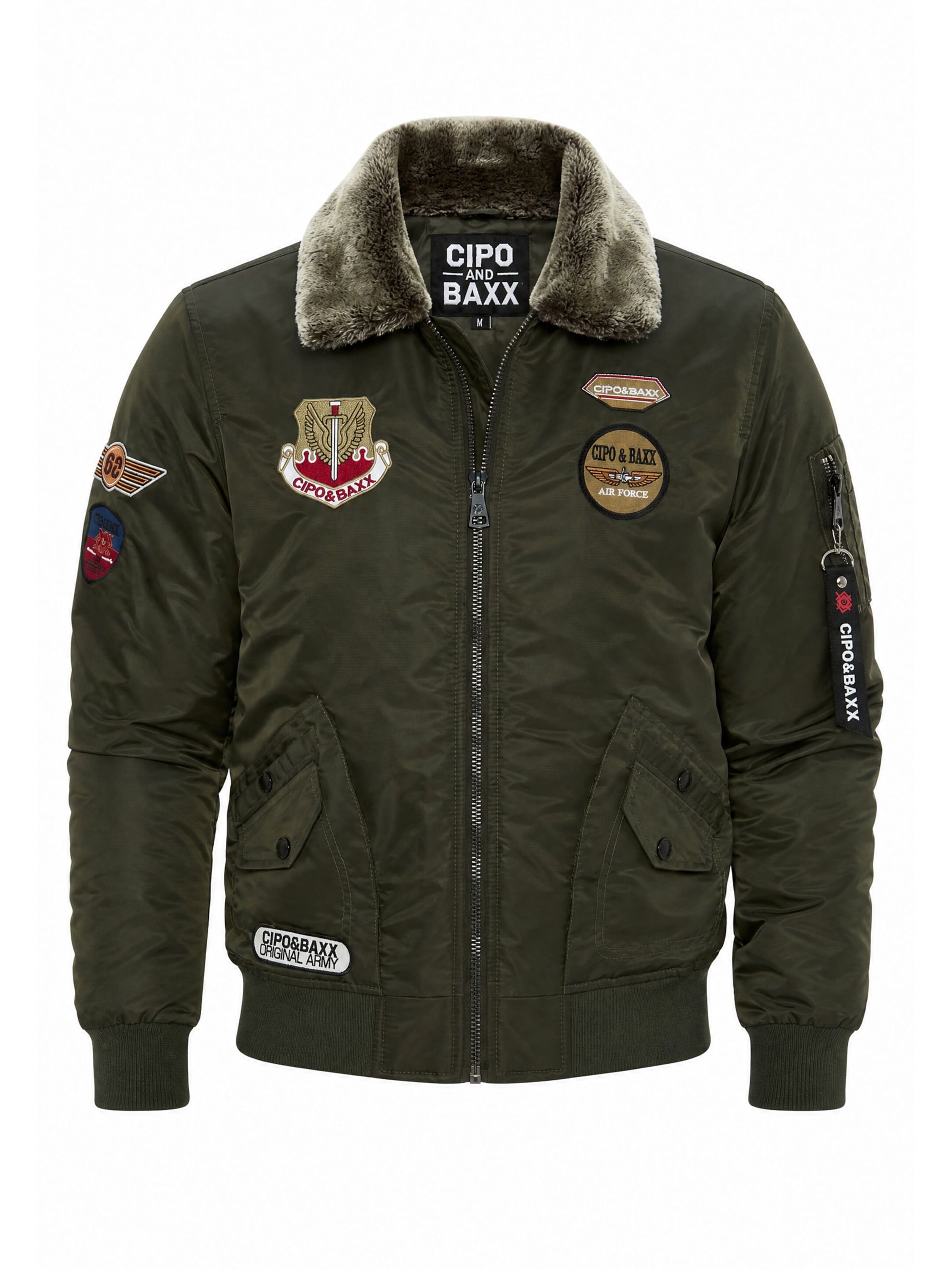 CIPO & BAXX Winterjacke CM232 in Grün: Vorderseite