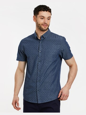 Threadbare Regular fit Overhemd 'Torch' in Blauw: voorkant