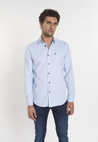 DENIM CULTURE Regular fit Overhemd 'Roman' in Blauw: voorkant