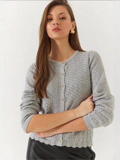 Bianco Lucci Knit Cardigan in S in Grey, Item view