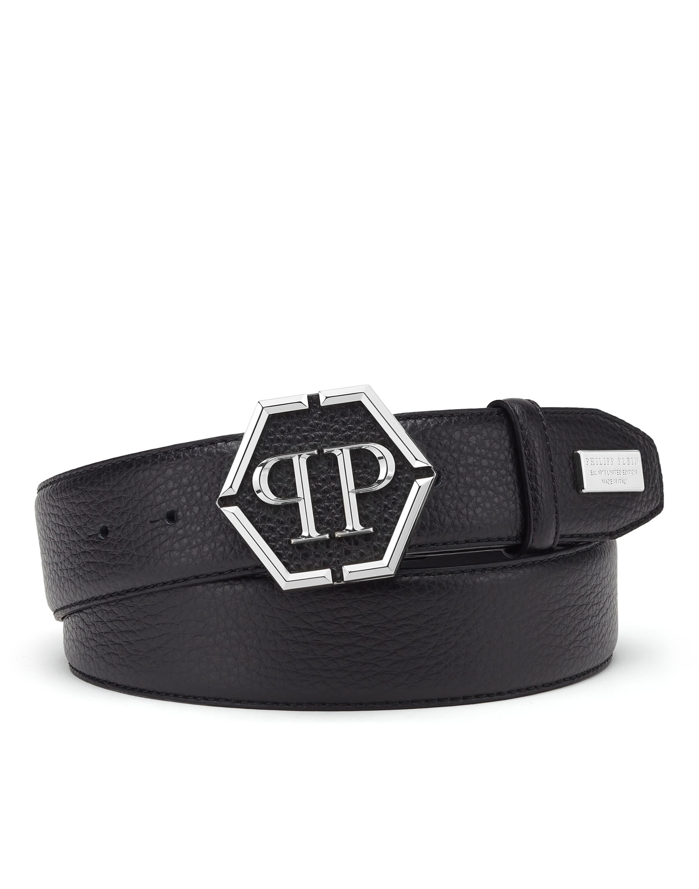 Philipp Plein - Cintos ' Hexagon ' em preto: frente