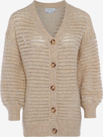 caneva Knit Cardigan in Beige: front