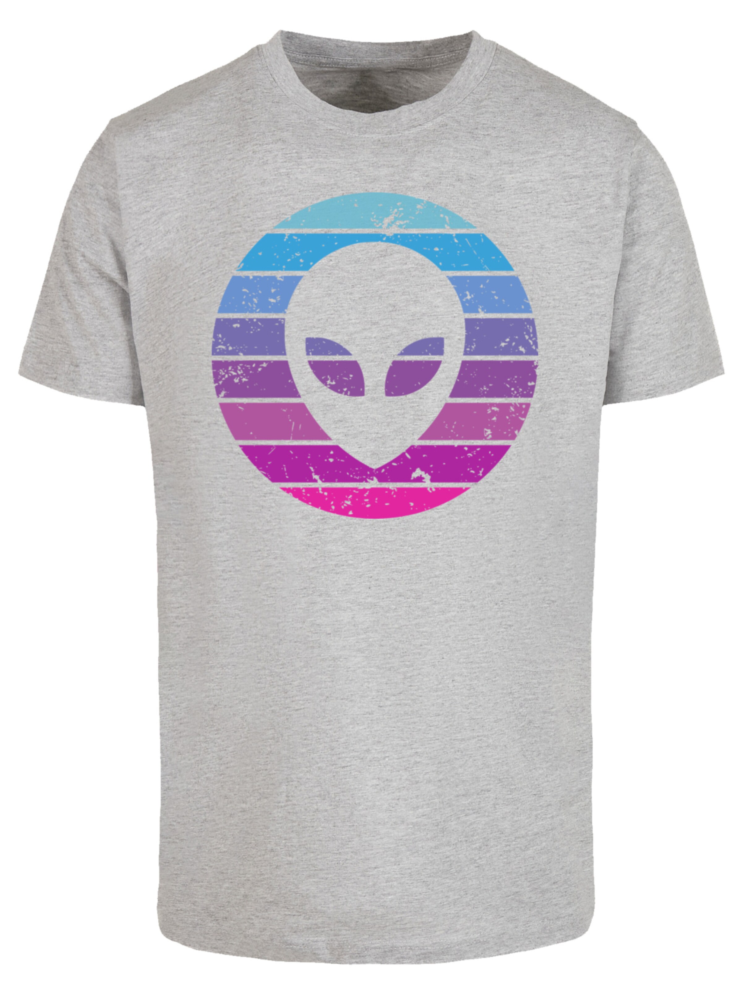 T-Shirt 'Alien Kopf' F4NT4STIC en gris : devant