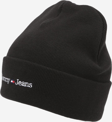 Tommy Jeans Beanie in Black: front