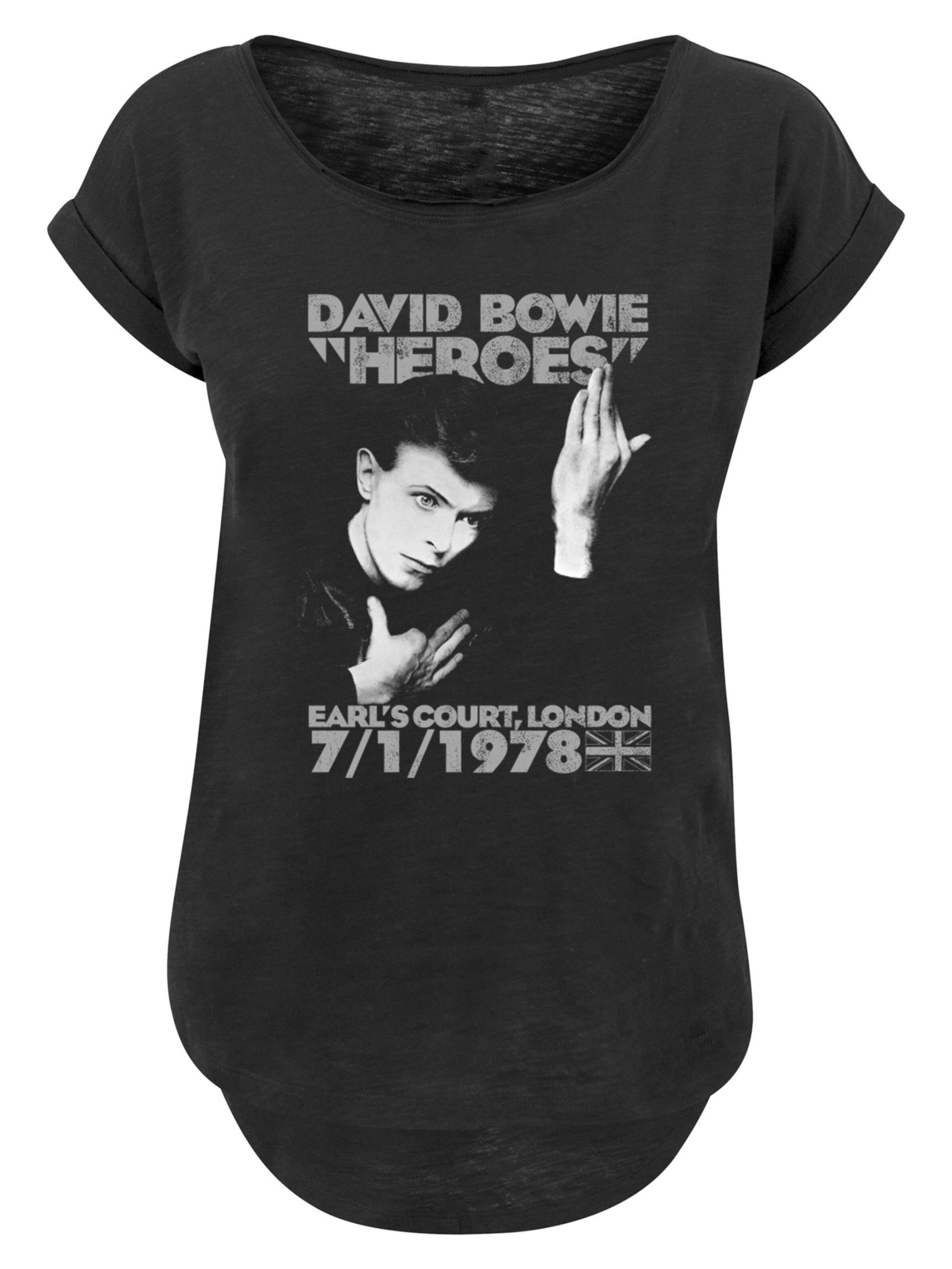 T-shirt 'David Bowie Earls Court Heroes' F4NT4STIC en noir : devant