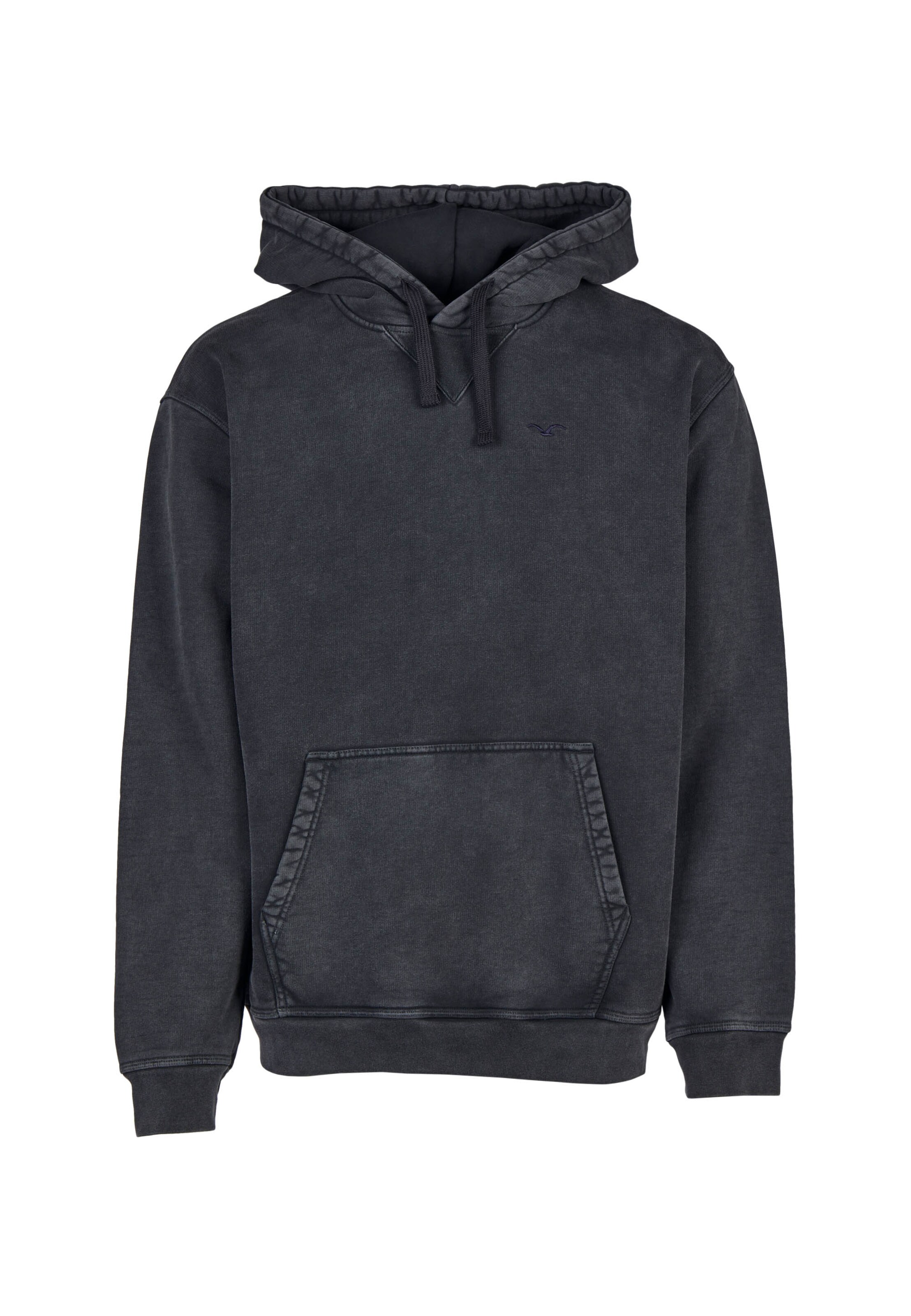 Cleptomanicx Kapuzenpullover 'Boxy Hooded Ligull Washed' in Grau: Vorderseite