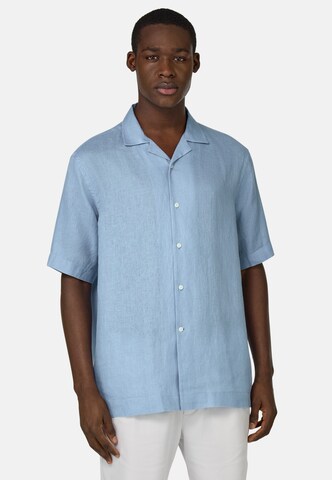Coupe regular Chemise Boggi Milano en bleu : devant
