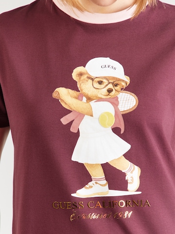 GUESS Тениска 'TENNIS LADY BEAR' в червено