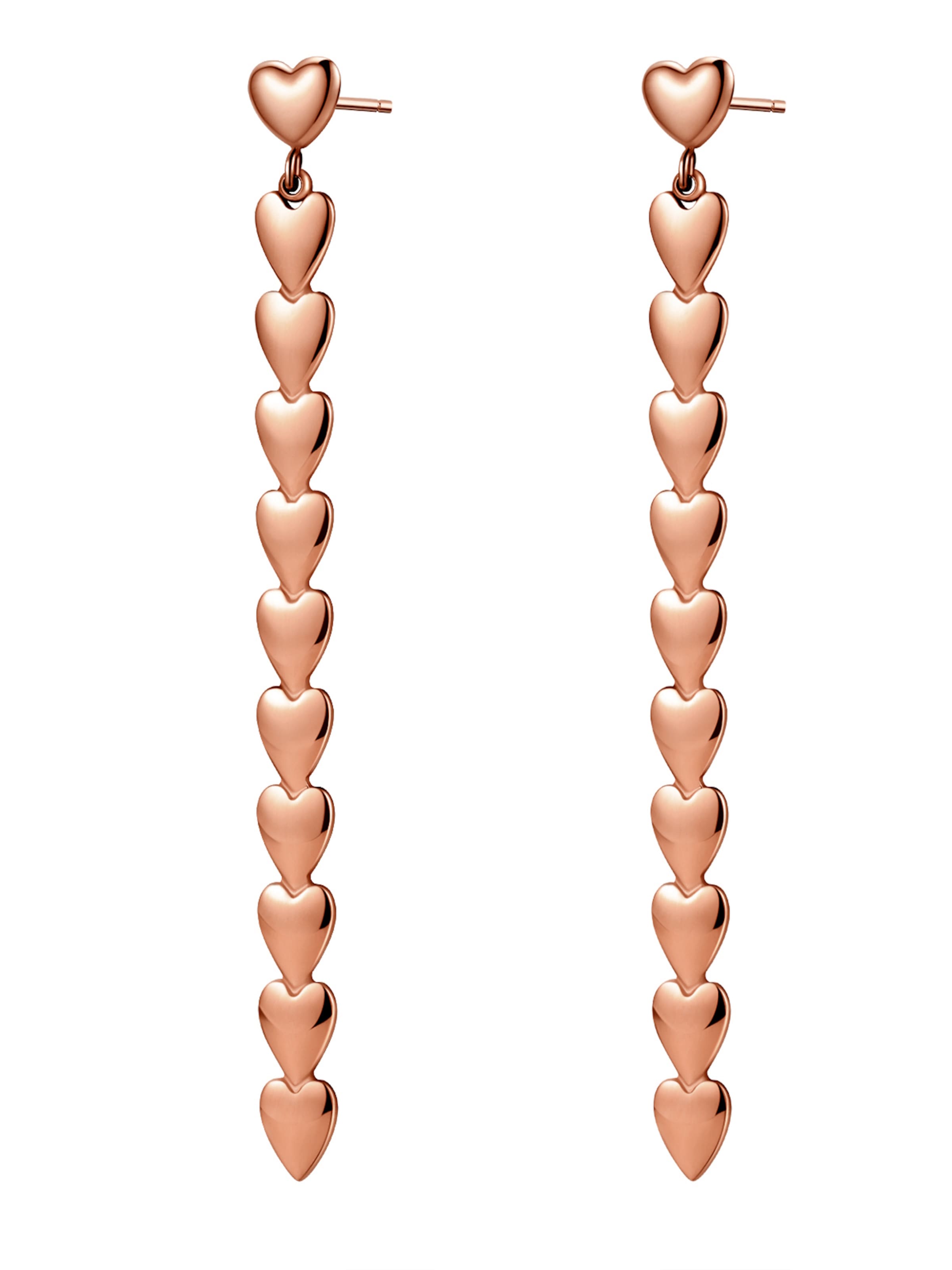 Hey Happiness - Pendientes 'Heart Cascade' en oro: frente