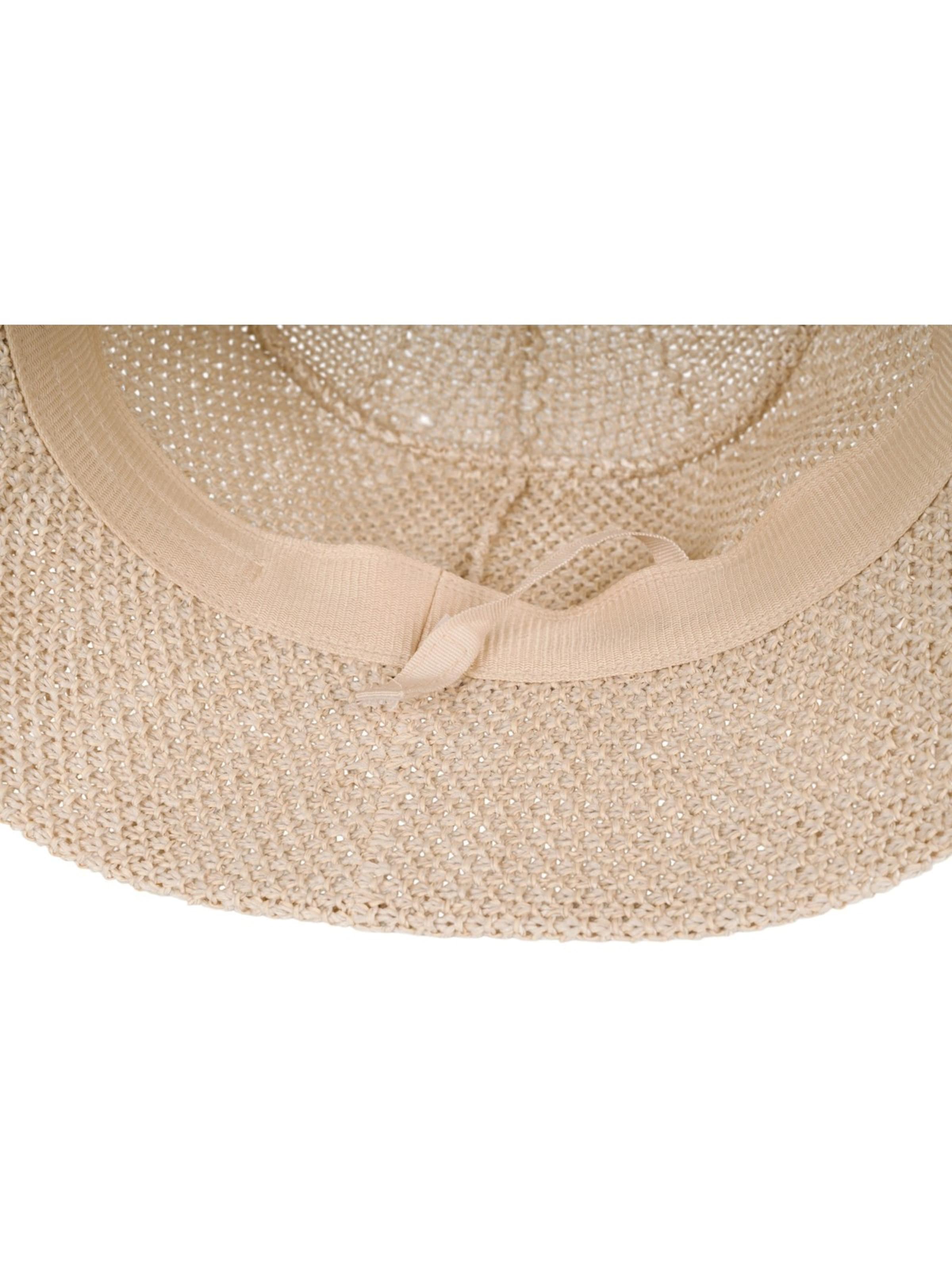 styleBREAKER Hut 'Fischerhut aus Papierstroh - Knautschhut'‌‌‌‌‌‌‌ in Beige