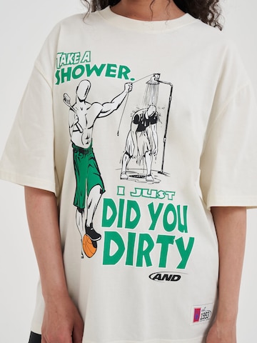 AND1 Tričko 'Did You Dirty Trash Talk' - Béžová