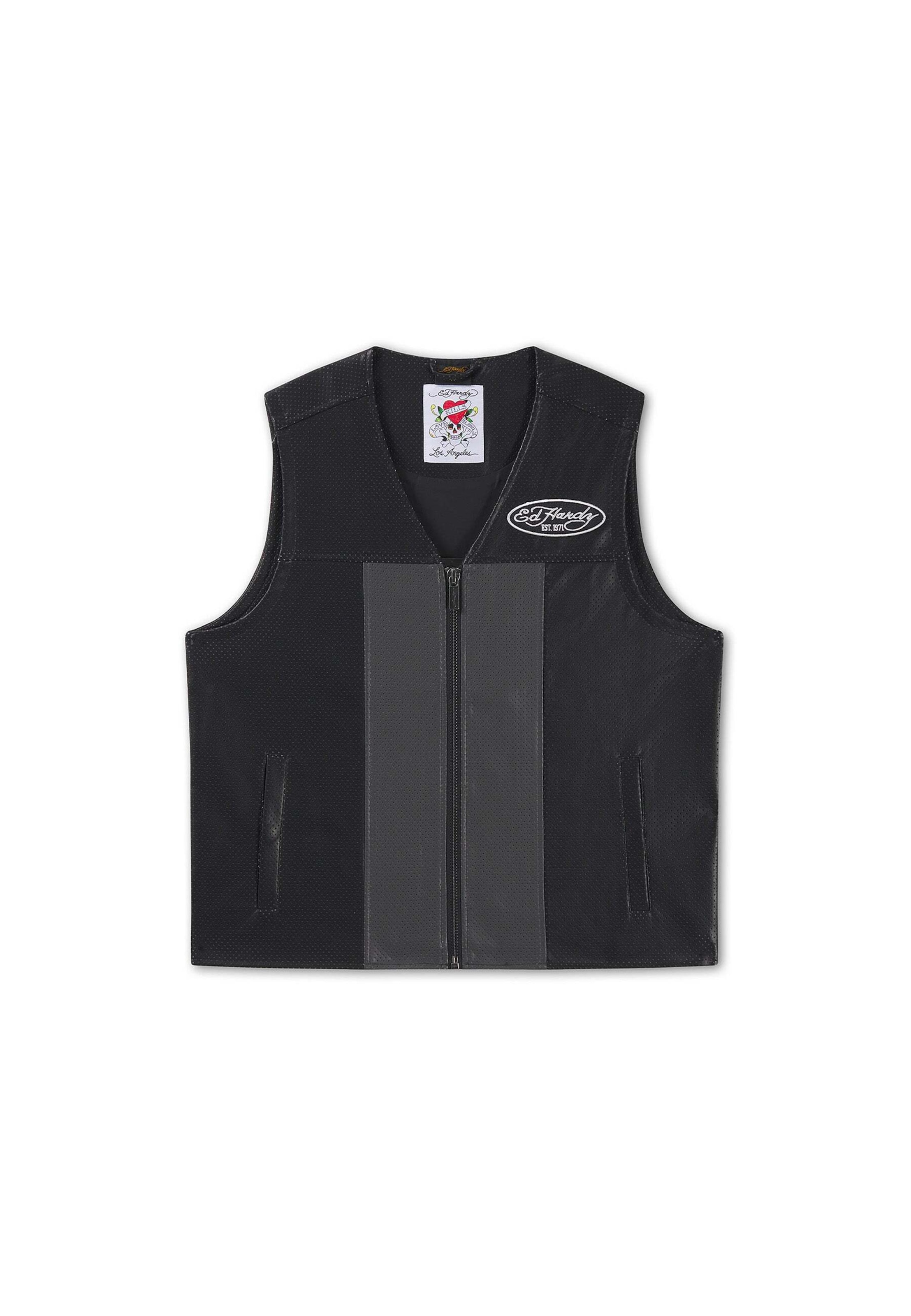 Ed Hardy - Chaleco en negro: frente