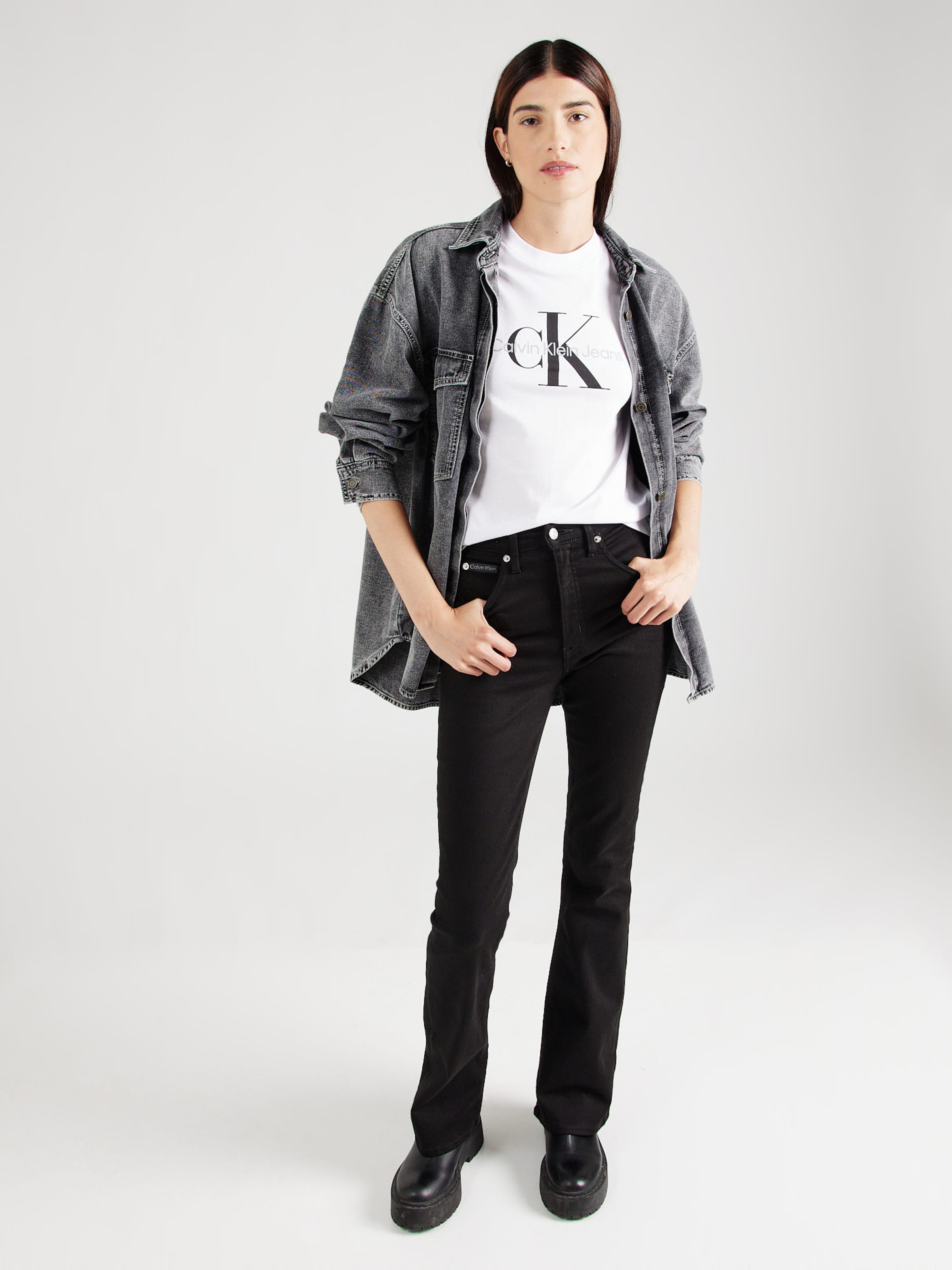 Calvin Klein Jeans Shirt in Off White ABOUT YOU