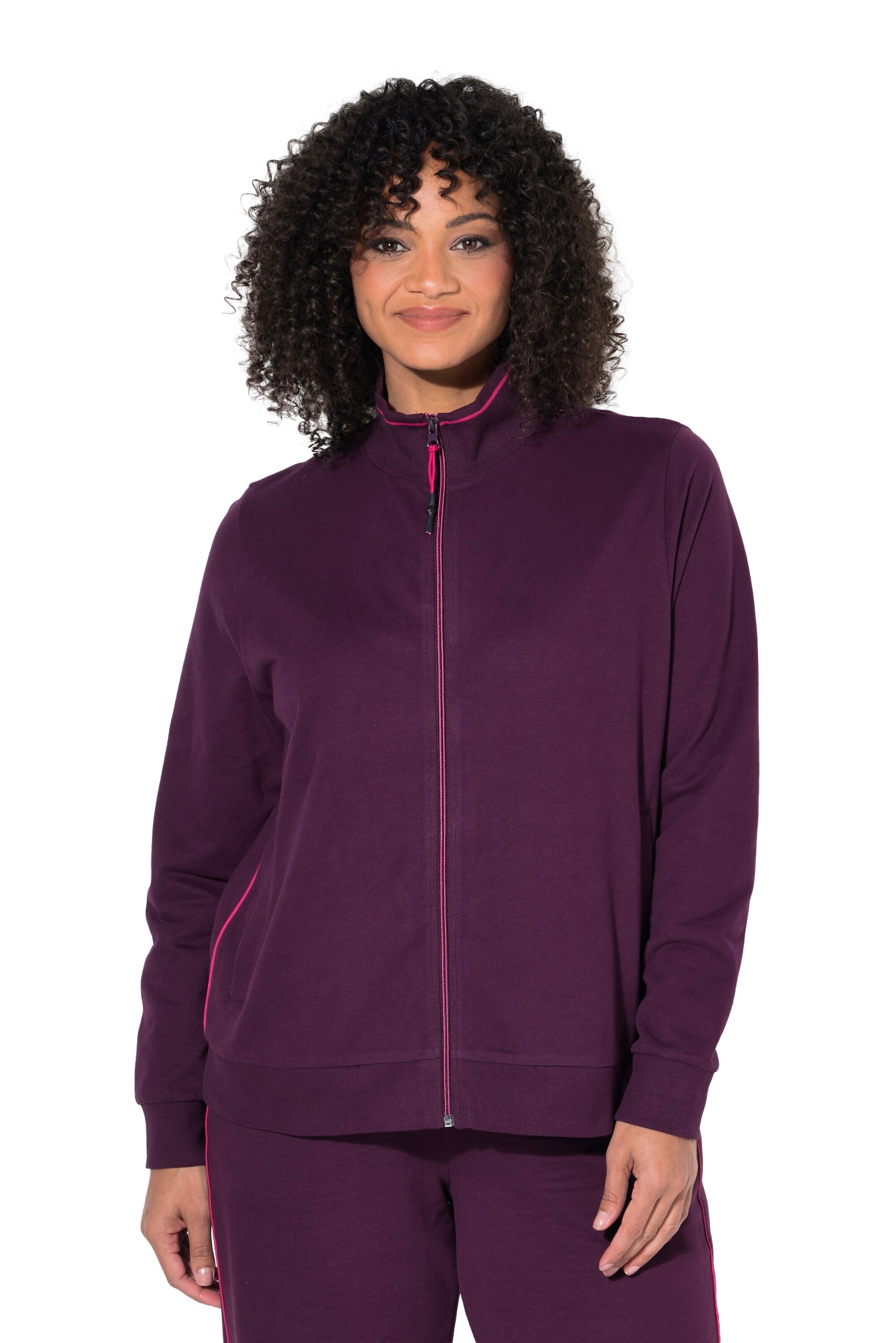 Ulla Popken Sweatjacke in Lila: Vorderseite