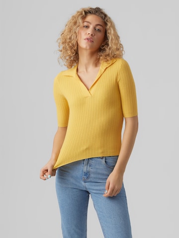 VERO MODA Пуловер 'HOLLY' в жълто: отпред