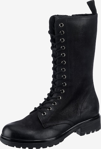 Klondike Lace-Up Boots in Black: front