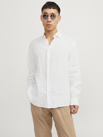 JACK & JONES Regular fit Button Up Shirt 'Lawrence' in White: front