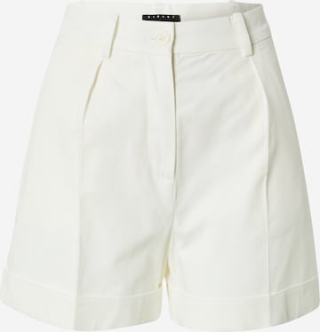 Sisley Regular Plissert bukse i hvit: forside