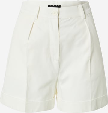 Sisley - Regular Calças com pregas em branco: frente