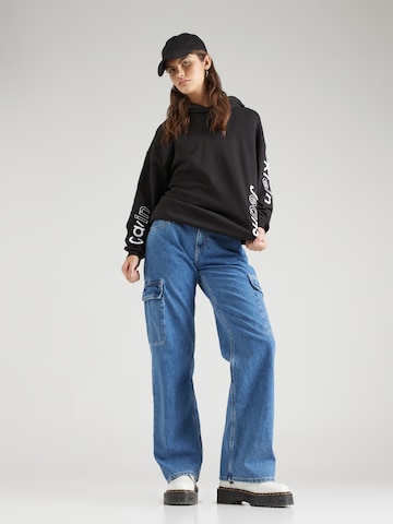 Calvin Klein JeansWide Leg/ Široke nogavice Cargo traperice - plava boja