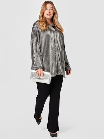 Nasty Gal Plus Blouse in Silver