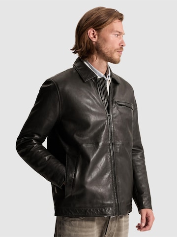 CAST IRON Kurtka przejściowa 'Leather jacket' w kolorze szary