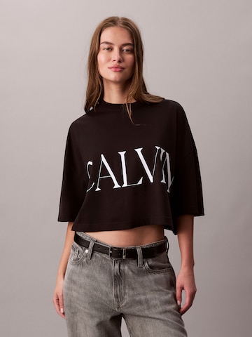 Tricou de la Calvin Klein Jeans pe negru: față