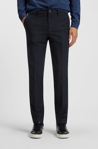 BOSS Slim fit Pleat-Front Pants ' Kaiton ' in Blue: front